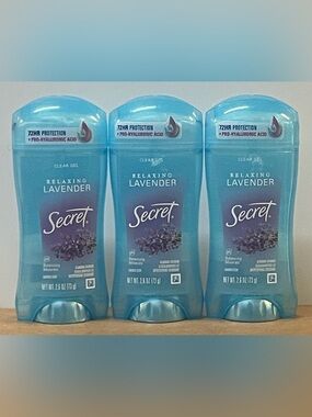 Secret Relaxing Lavender Clear Gel Antiperspirant/Deodorant Trio
